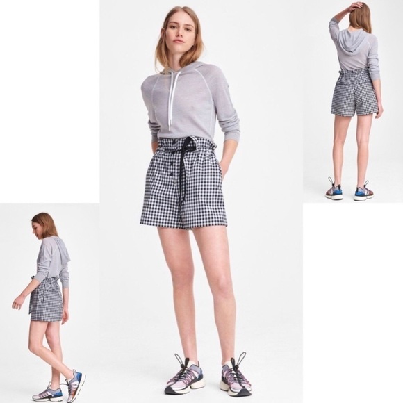 💋NWT Rag & Bone Retro Paper Bag Waist Tailored Gingham Shorts - Picture 1 of 15
